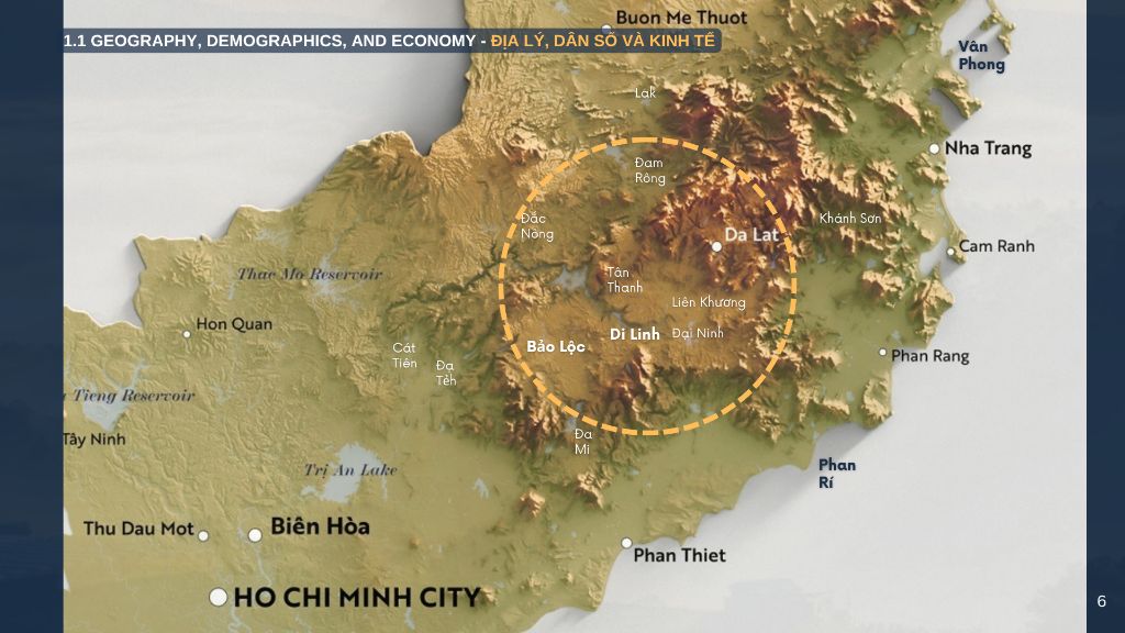 Bản đồ cao nguyên Di Linh